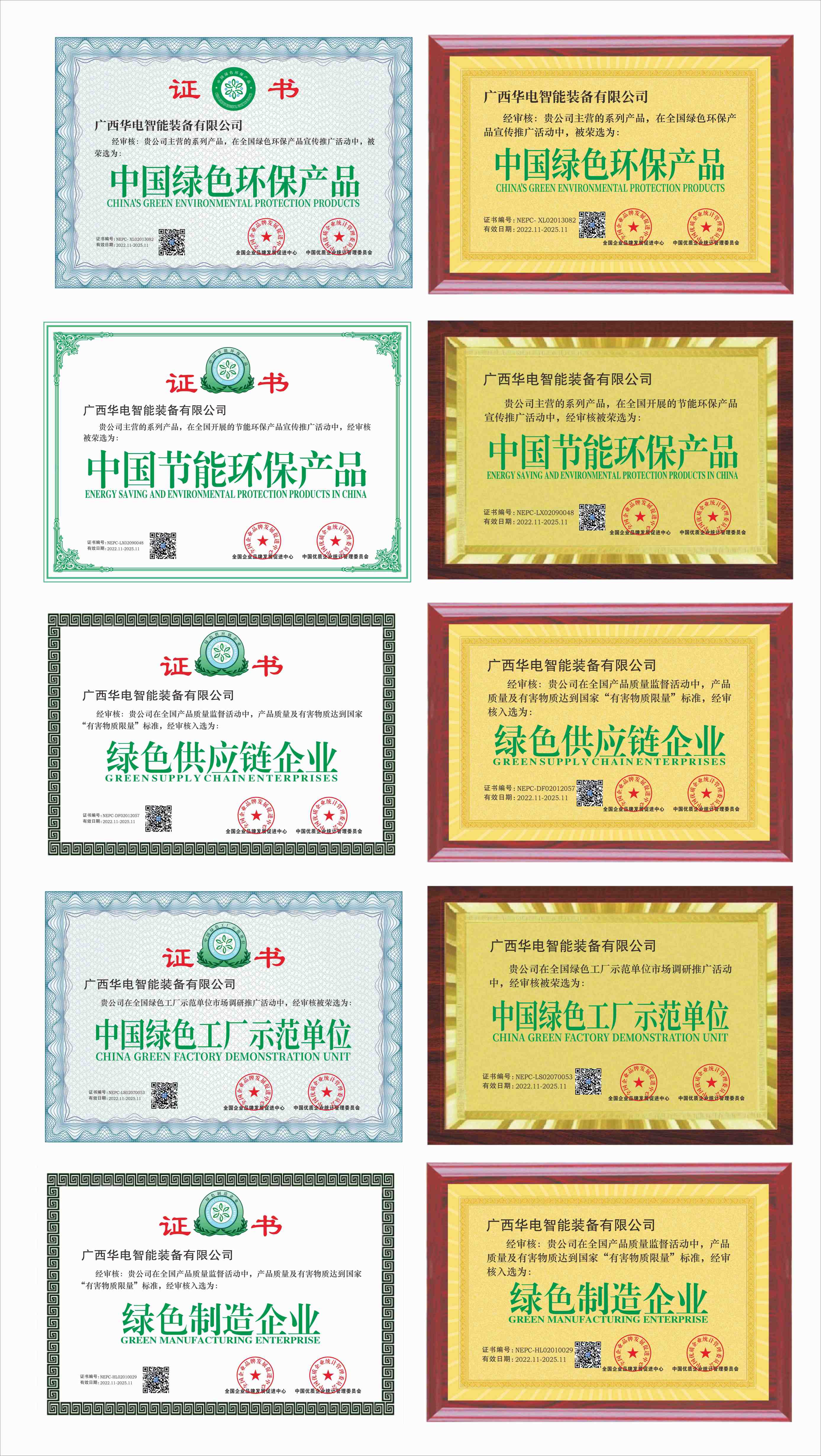 绿色工厂证书